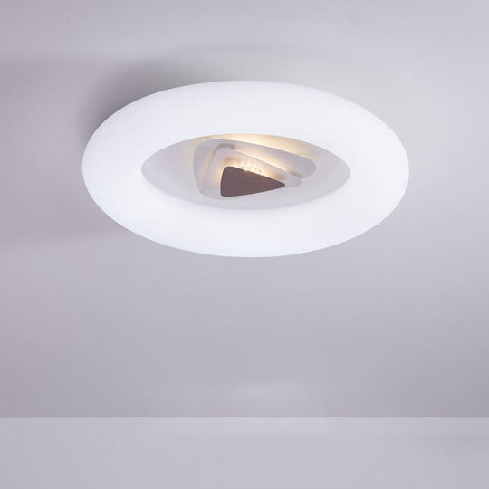 Contemporary Acrylic Led Ceiling Flush Mount Light For Living Room - Oval/Triangle/Round Shapes