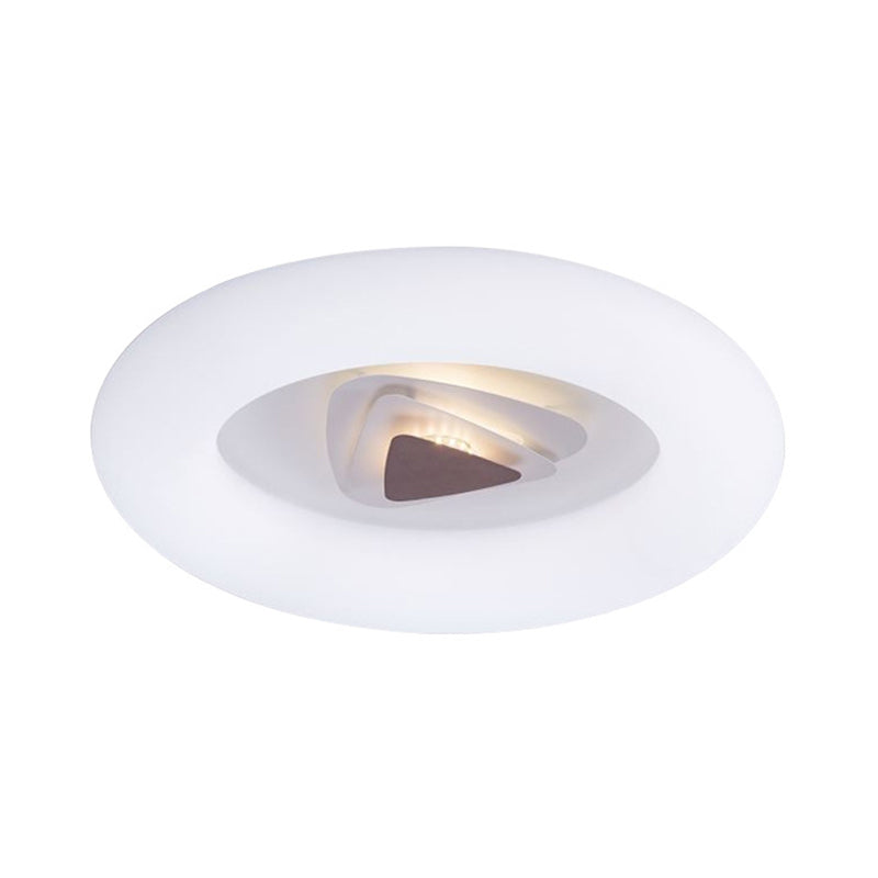 Contemporary Acrylic LED Ceiling Flush Mount Light for Living Room - Oval/Triangle/Round Shapes, White