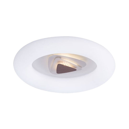 Contemporary Acrylic LED Ceiling Flush Mount Light for Living Room - Oval/Triangle/Round Shapes, White