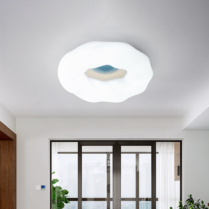Cartoon Cloud LED Flush Mount Ceiling Light in White/Blue/Coffee - Acrylic Corridor Fixture