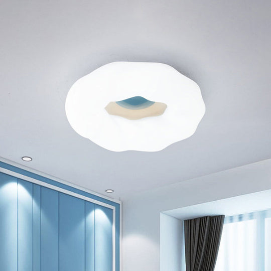 Cartoon Cloud LED Flush Mount Ceiling Light in White/Blue/Coffee - Acrylic Corridor Fixture