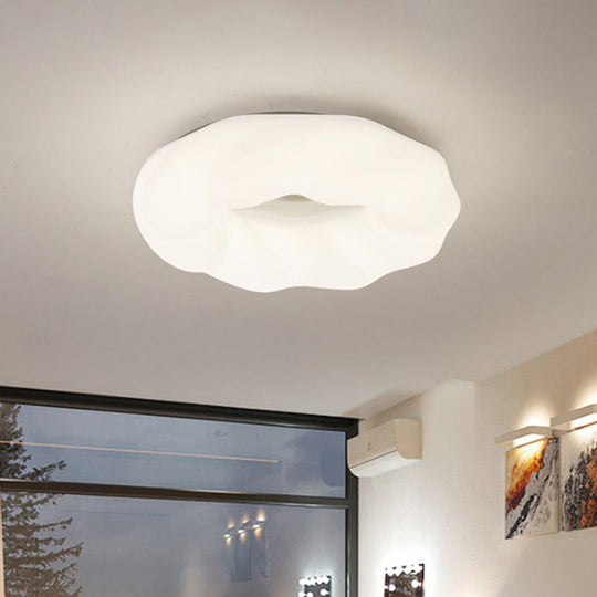Cartoon Cloud LED Flush Mount Ceiling Light in White/Blue/Coffee - Acrylic Corridor Fixture