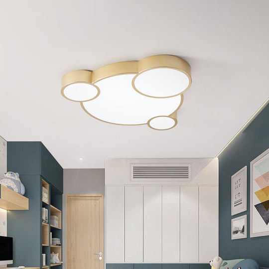 Gold Bubbling Flush-Mount Led Ceiling Lamp 18/21.5 For Bedroom