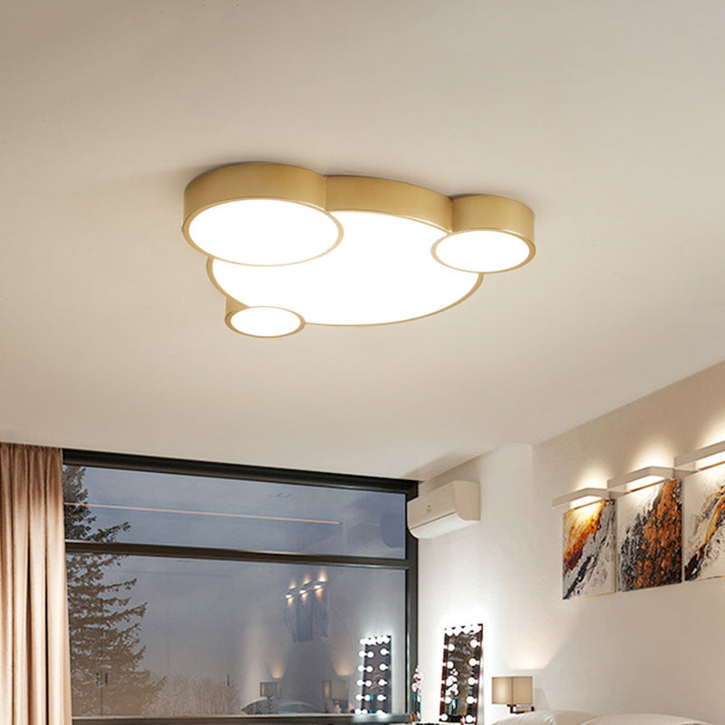 Gold Bubbling Flush-Mount LED Ceiling Lamp 18"/21.5" for Bedroom