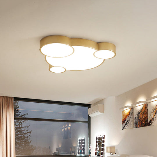 Gold Bubbling Flush-Mount LED Ceiling Lamp 18"/21.5" for Bedroom