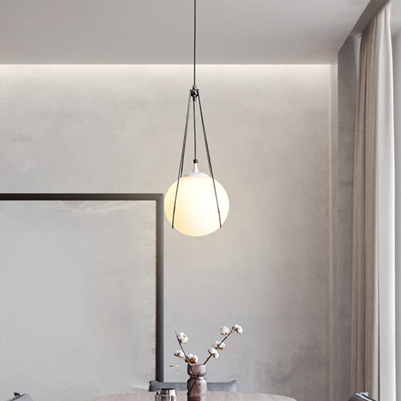 Modern White Glass Teardrop Pendant Light - 1 Nickel Finish 8/10/12 Width Ideal For Restaurants