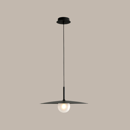 Modern Nordic Hanging Pendant Light with Milk Glass Shade - Single Bulb Ceiling Fixture in Black/Grey/White, 10"/12.5" Width