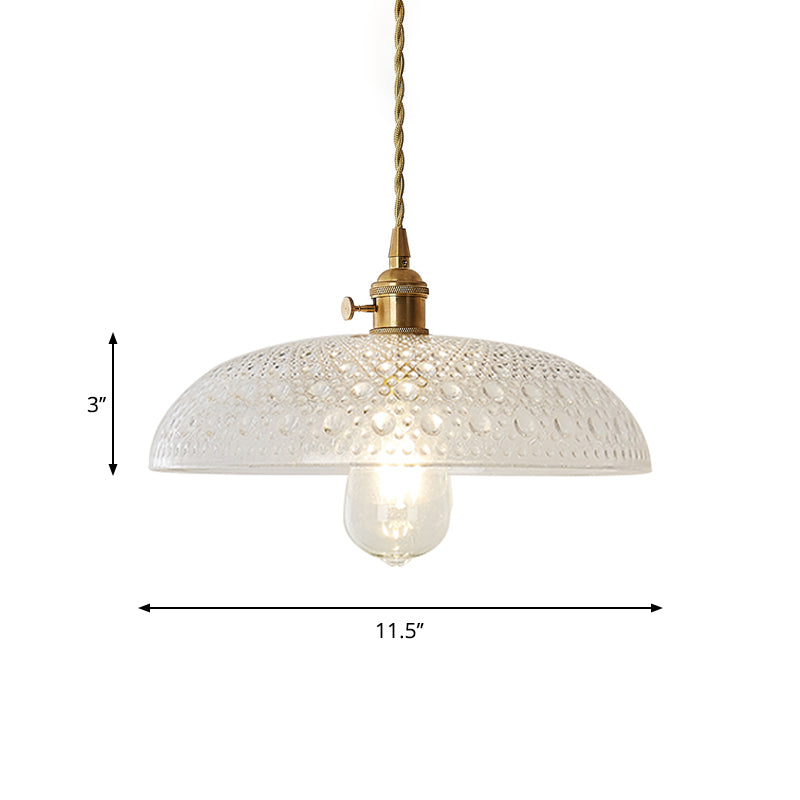 Gold Post-Modern Pendant Hanging Lamp Kit with 1 Head, Floral/Bowl/Cone Design and Frosted/Clear Glass Shade
