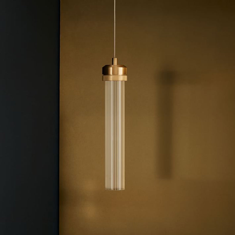 Gold Fluted Glass Pendant Light - Modern Simplicity For Dining Table
