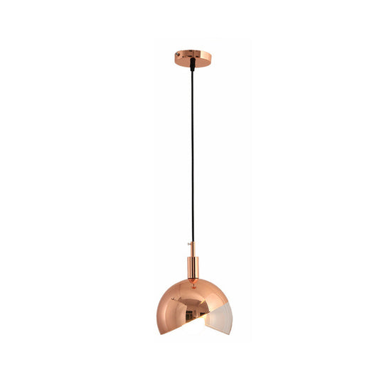 Modern Clear Glass Hanging Pendant Light With Swivel Dome Shade - Gold/Rose Gold Finish Ideal For