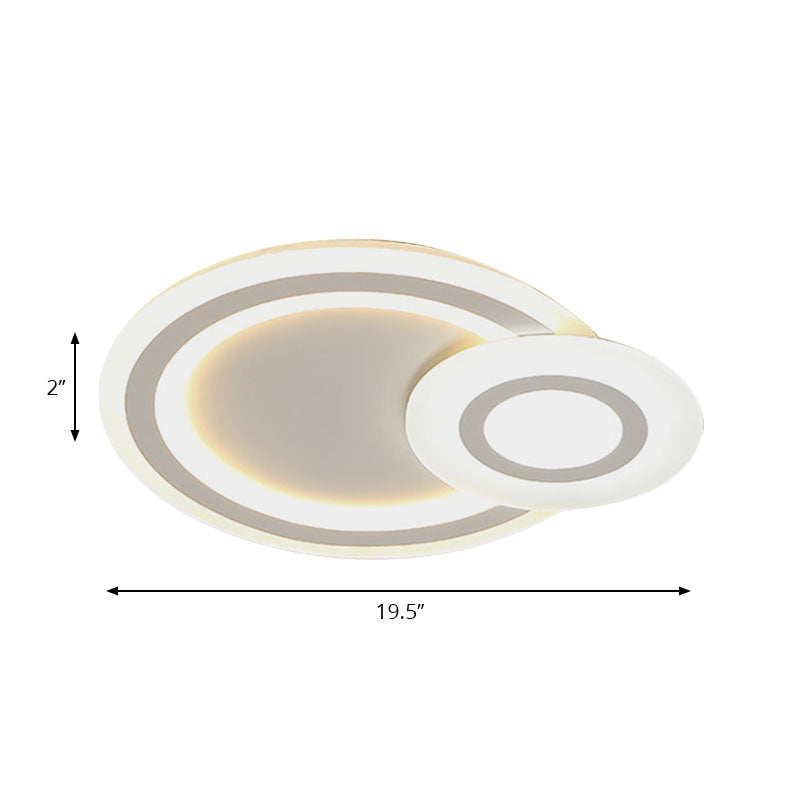 Sleek Flush Ceiling Mount Light - Acrylic White Finish, Ideal for Adult Bedroom