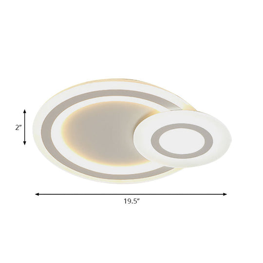 Sleek Flush Ceiling Mount Light - Acrylic White Finish, Ideal for Adult Bedroom