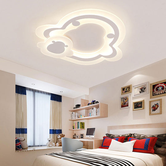 Sleek Flush Ceiling Mount Light - Acrylic White Finish, Ideal for Adult Bedroom