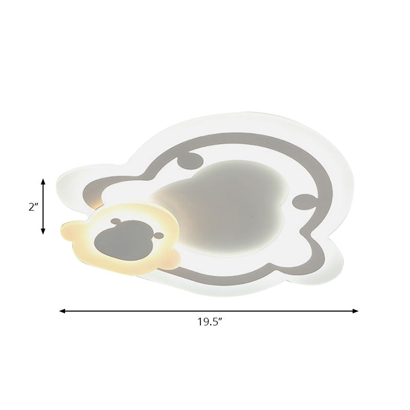 Sleek Flush Ceiling Mount Light - Acrylic White Finish, Ideal for Adult Bedroom