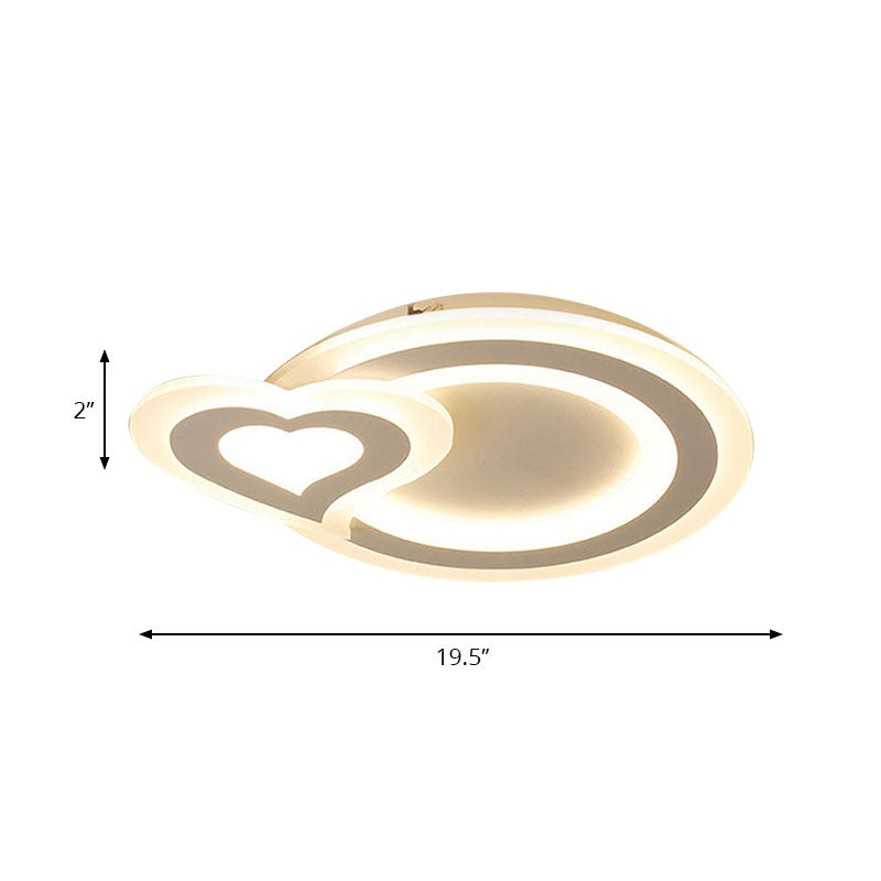 Sleek Flush Ceiling Mount Light - Acrylic White Finish, Ideal for Adult Bedroom