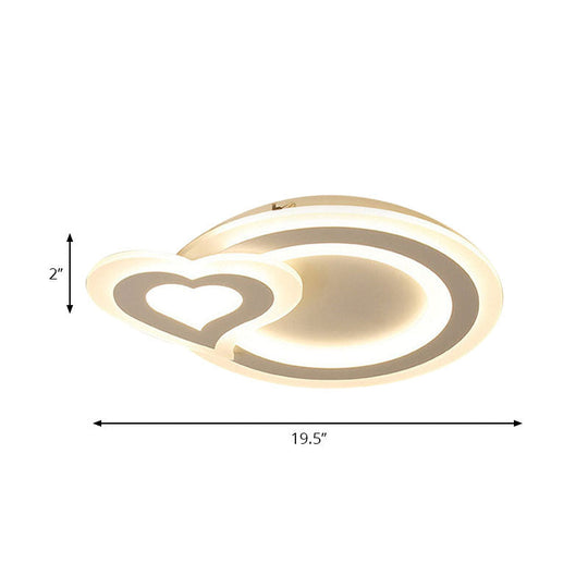 Sleek Flush Ceiling Mount Light - Acrylic White Finish, Ideal for Adult Bedroom