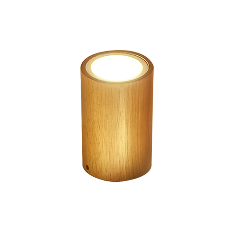 Mini plafonnier de couloir en bois à encastrer nordique - Rond/carré, LED, beige, 4"/6"/8"H