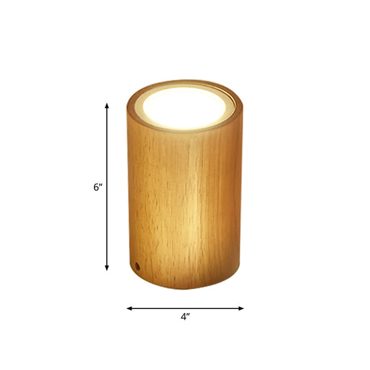 Mini plafonnier de couloir en bois à encastrer nordique - Rond/carré, LED, beige, 4"/6"/8"H