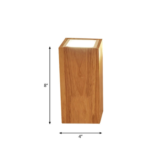 Mini plafonnier de couloir en bois à encastrer nordique - Rond/carré, LED, beige, 4"/6"/8"H
