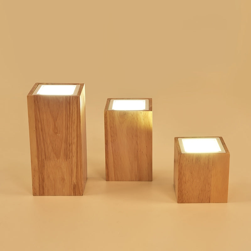 Mini plafonnier de couloir en bois à encastrer nordique - Rond/carré, LED, beige, 4"/6"/8"H