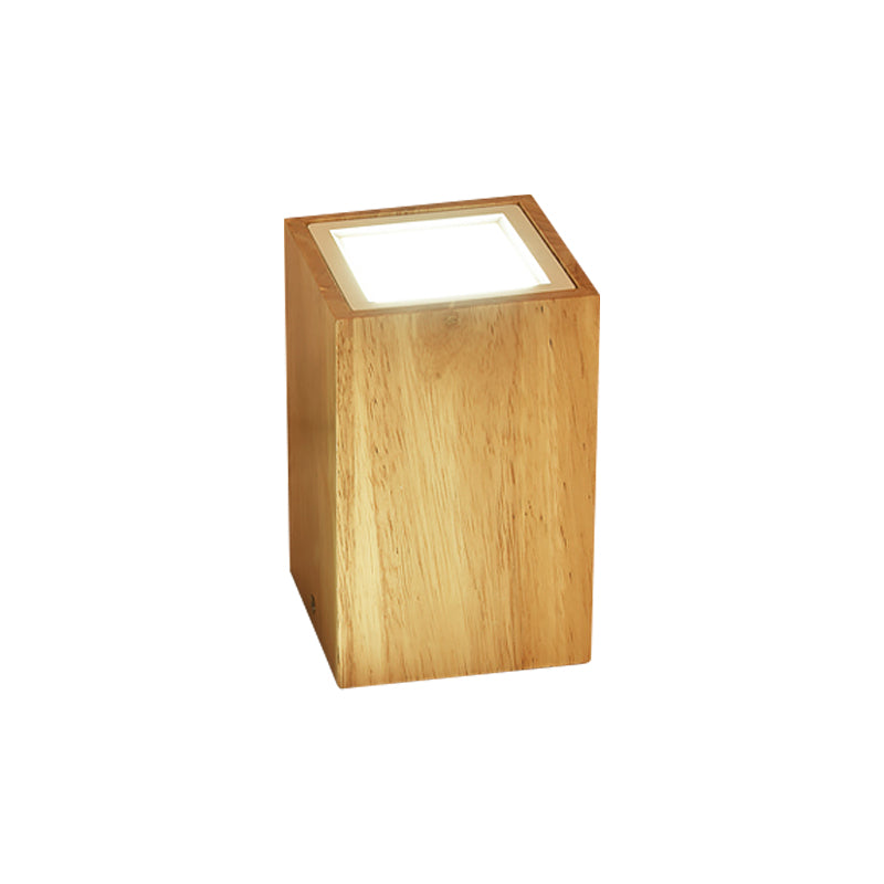 Mini plafonnier de couloir en bois à encastrer nordique - Rond/carré, LED, beige, 4"/6"/8"H