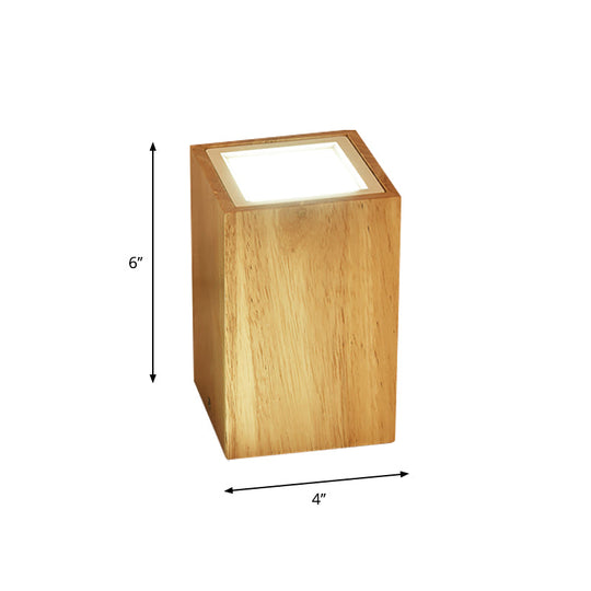 Mini plafonnier de couloir en bois à encastrer nordique - Rond/carré, LED, beige, 4"/6"/8"H