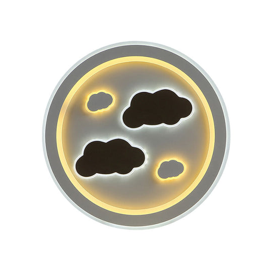 Round LED Flush Mount Ceiling Light in White Finish - Ideal for Adult Bedroom Décor