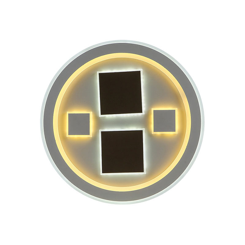 Round LED Flush Mount Ceiling Light in White Finish - Ideal for Adult Bedroom Décor