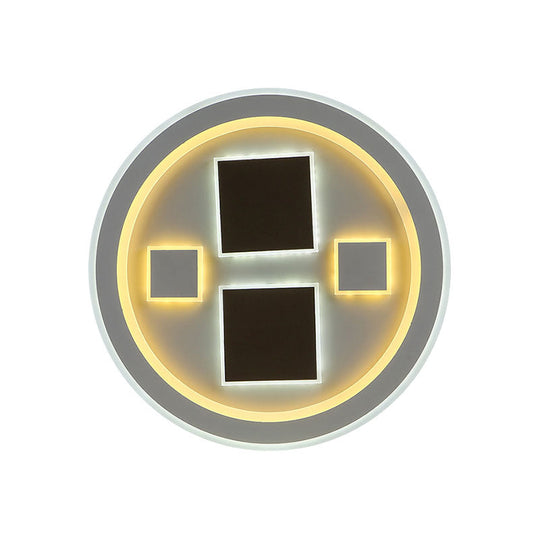 Round LED Flush Mount Ceiling Light in White Finish - Ideal for Adult Bedroom Décor