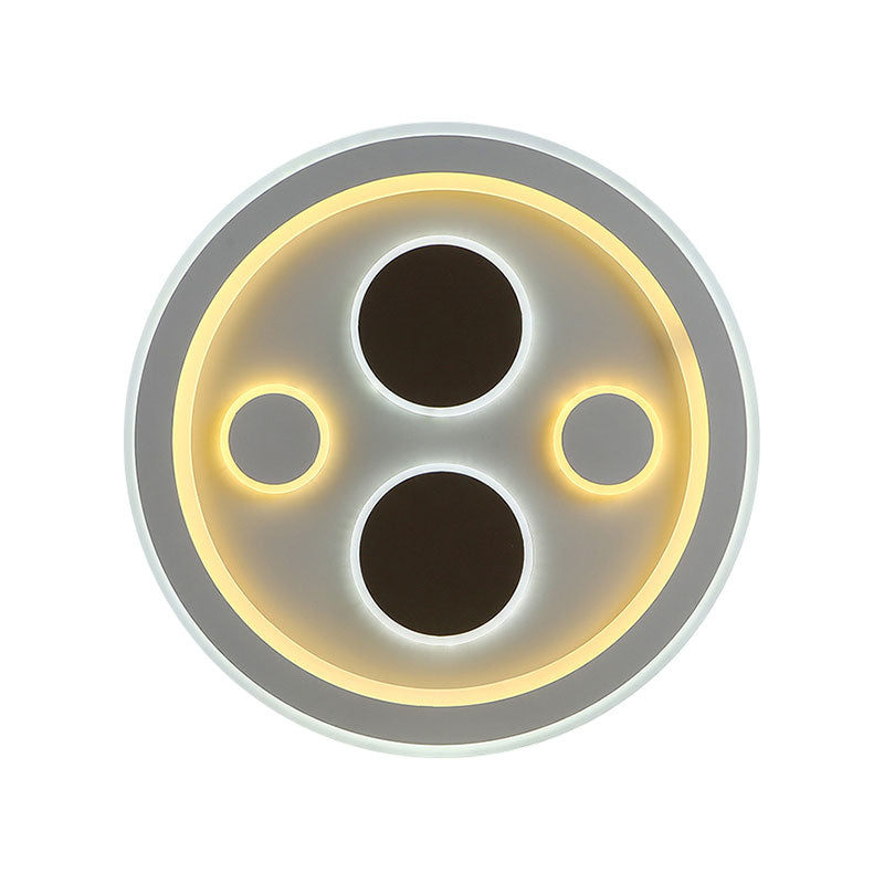 Round LED Flush Mount Ceiling Light in White Finish - Ideal for Adult Bedroom Décor