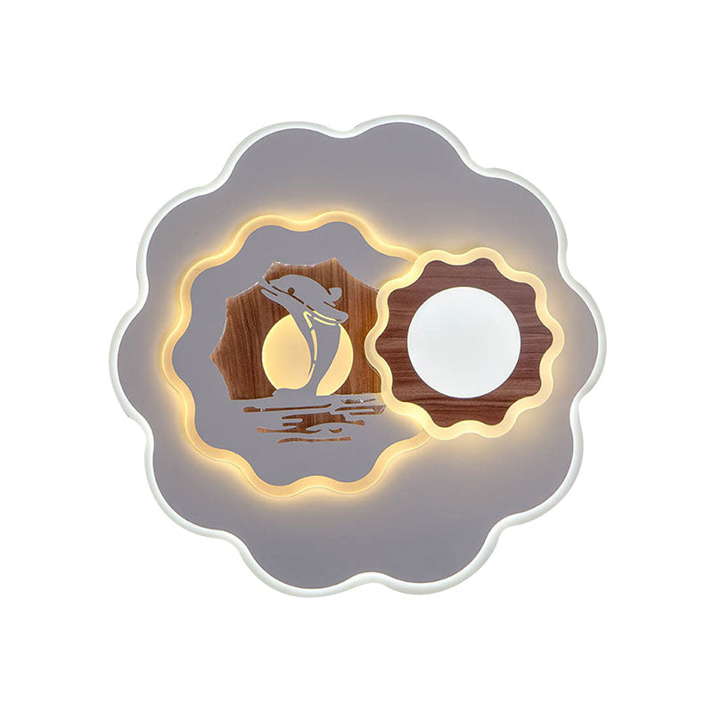 Romantic Acrylic Blossom Ceiling Mount Flush Light in White for Adult Bedroom