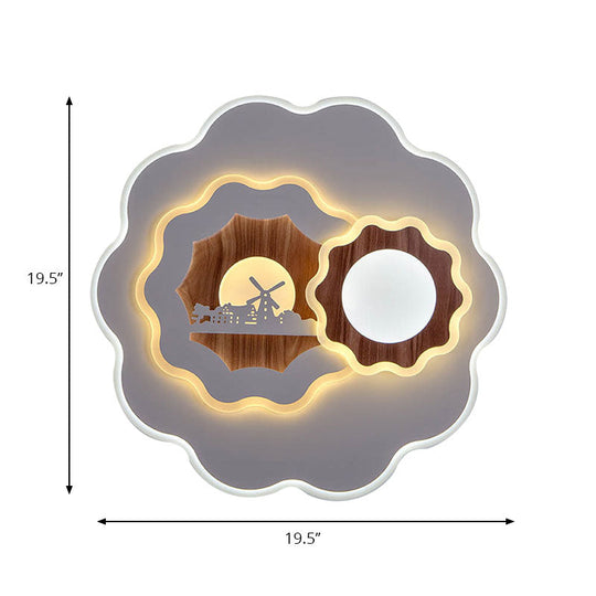 Romantic Acrylic Blossom Ceiling Mount Flush Light in White for Adult Bedroom