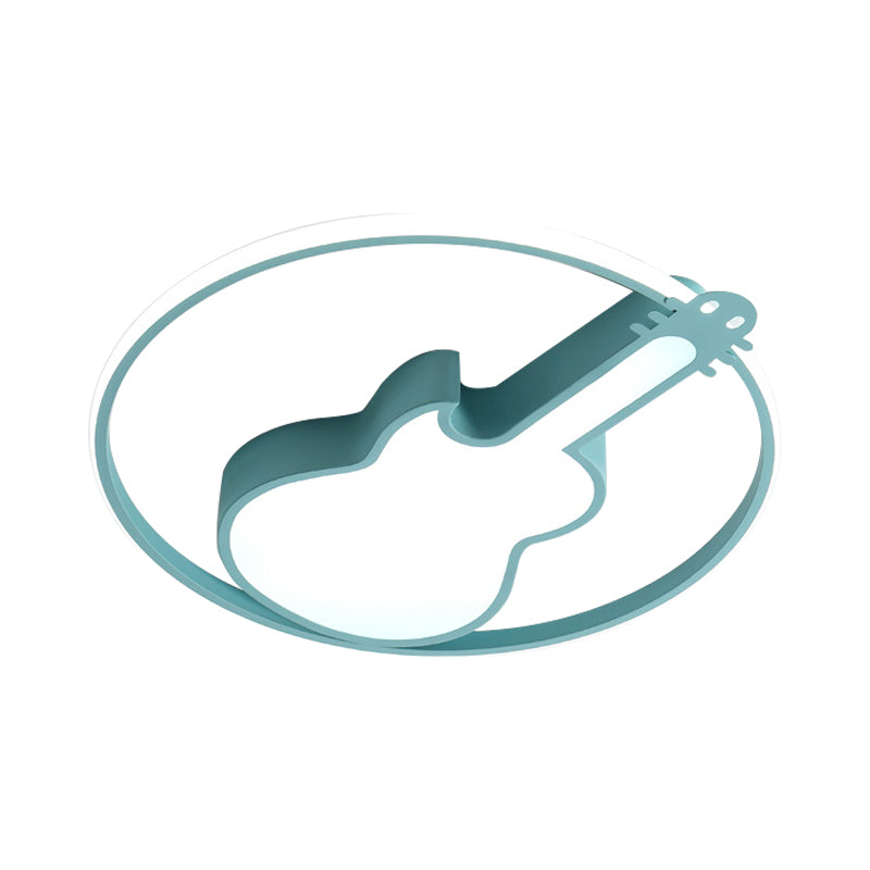 Candy-Colored Guitar Acrylic Flush Mount LED Ceiling Light for Game Rooms