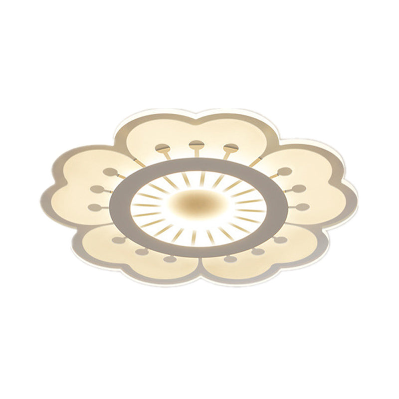 Modern Acrylic Petal LED Ceiling Light: Elegant Flush Mount for Girls' Bedroom