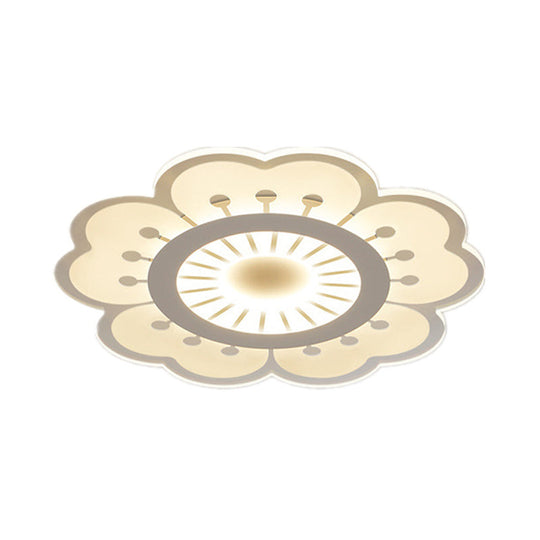 Modern Acrylic Petal LED Ceiling Light: Elegant Flush Mount for Girls' Bedroom