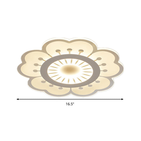 Modern Acrylic Petal LED Ceiling Light: Elegant Flush Mount for Girls' Bedroom