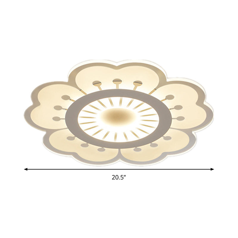 Modern Acrylic Petal LED Ceiling Light: Elegant Flush Mount for Girls' Bedroom