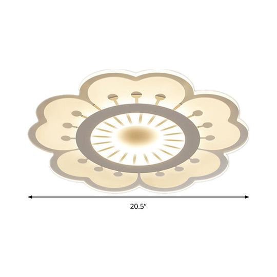 Modern Acrylic Petal LED Ceiling Light: Elegant Flush Mount for Girls' Bedroom
