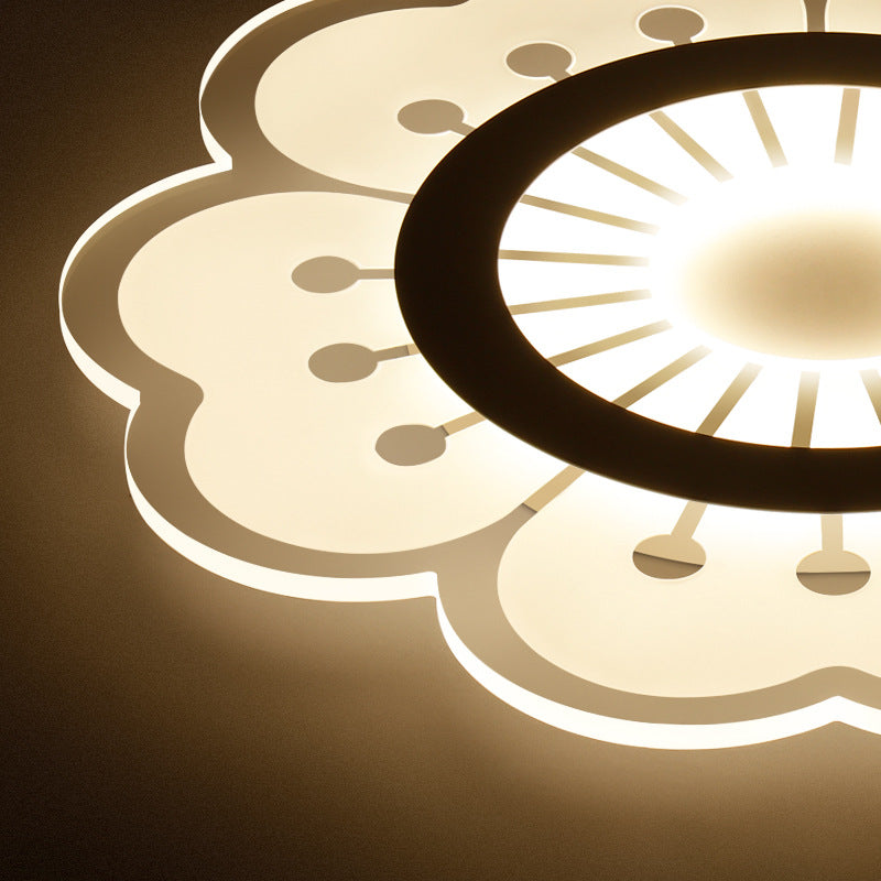 Modern Acrylic Petal LED Ceiling Light: Elegant Flush Mount for Girls' Bedroom