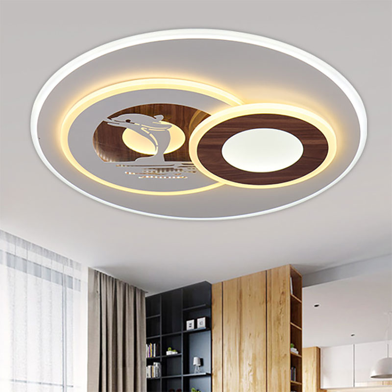 Sleek Acrylic LED Flush Mount Ceiling Light for Corridors, Contemporary White Design