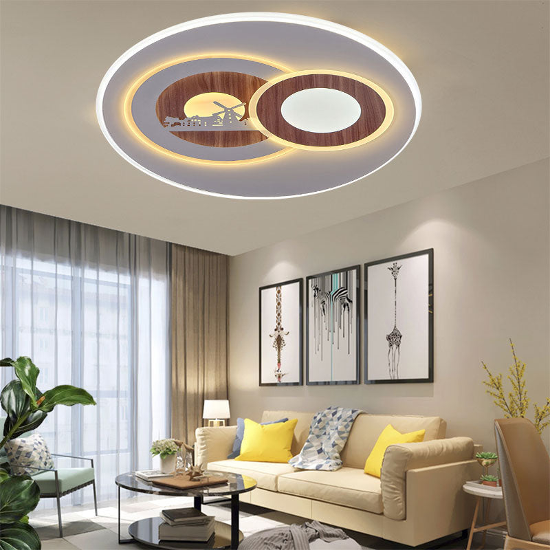 Sleek Acrylic LED Flush Mount Ceiling Light for Corridors, Contemporary White Design