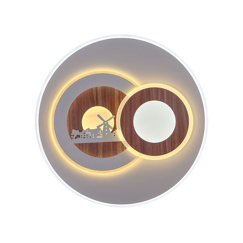 Sleek Acrylic LED Flush Mount Ceiling Light for Corridors, Contemporary White Design