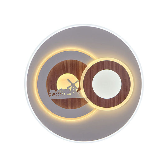 Sleek Acrylic LED Flush Mount Ceiling Light for Corridors, Contemporary White Design