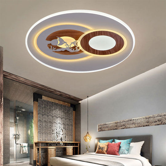 Sleek Acrylic LED Flush Mount Ceiling Light for Corridors, Contemporary White Design