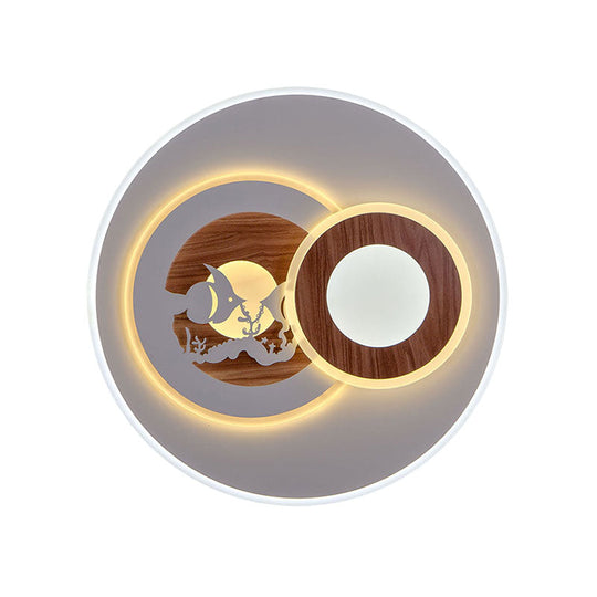 Sleek Acrylic LED Flush Mount Ceiling Light for Corridors, Contemporary White Design