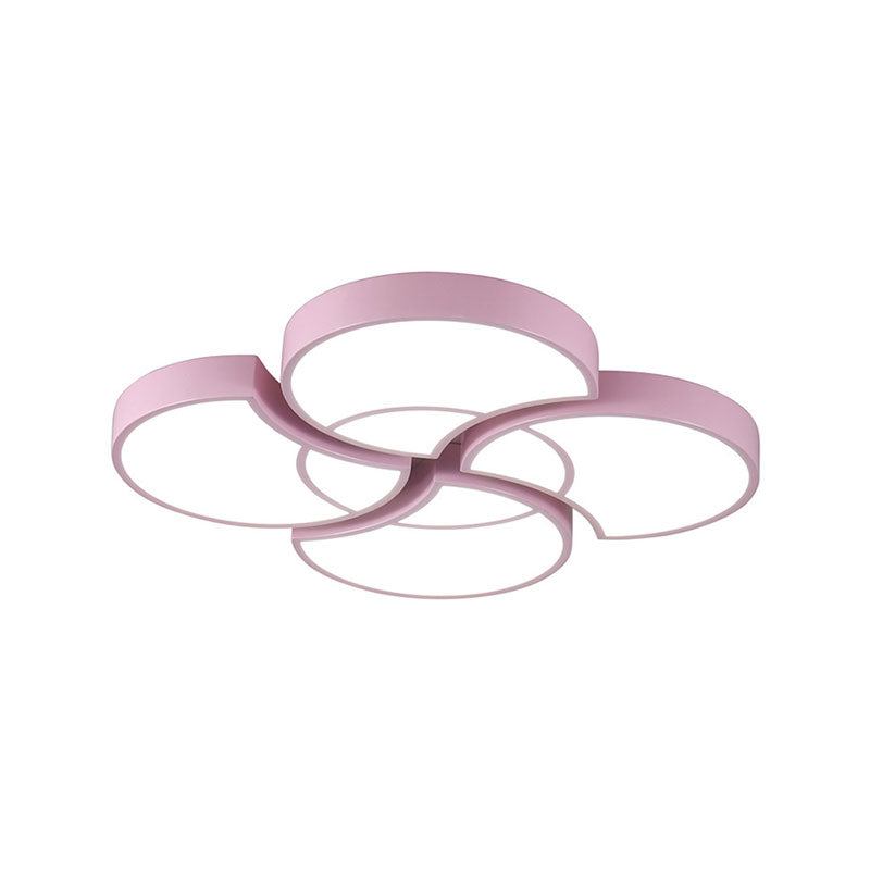 Floral Flush Ceiling Light for Kids' Spaces - Metal and Acrylic Ceiling Lamp for Kindergarten and Corridor