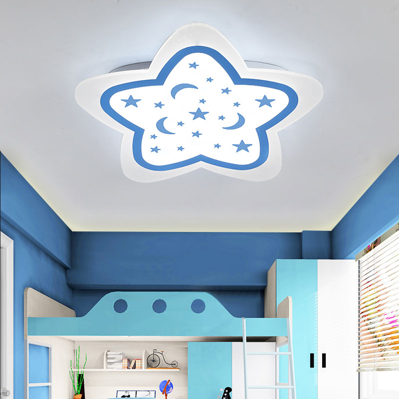 Art Deco Star Shape Ceiling Light for Kid's Bedroom - Acrylic Flush Mount