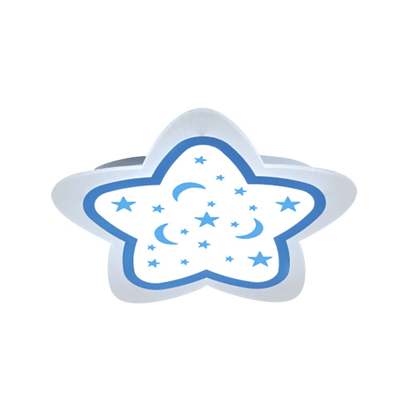 Art Deco Star Shape Ceiling Light for Kid's Bedroom - Acrylic Flush Mount