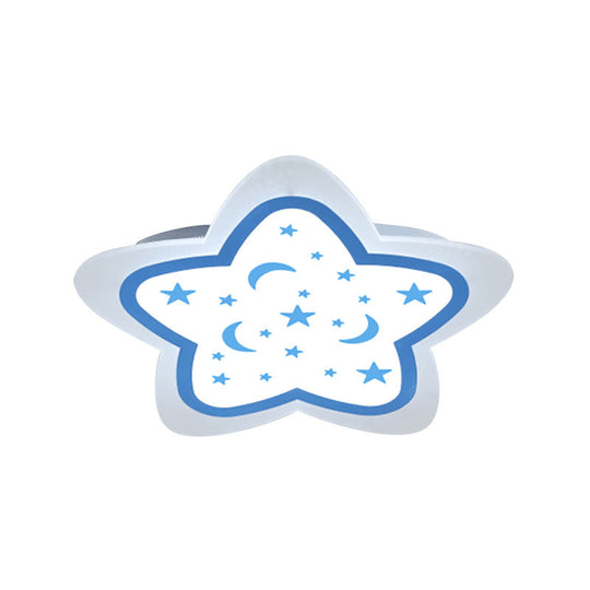 Art Deco Star Shape Ceiling Light for Kid's Bedroom - Acrylic Flush Mount