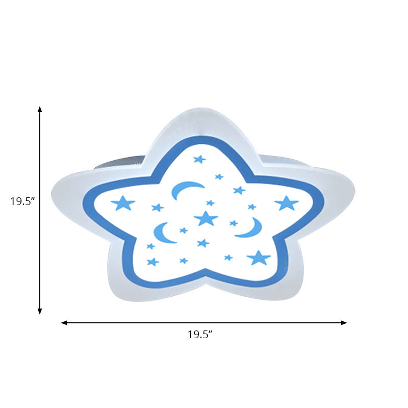 Art Deco Star Shape Ceiling Light for Kid's Bedroom - Acrylic Flush Mount